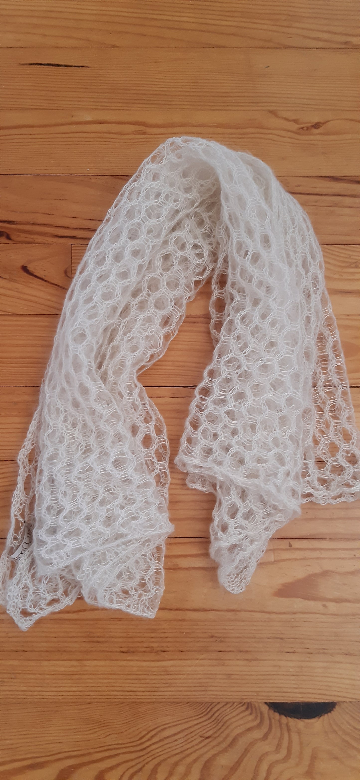 carré mohair et soie écru