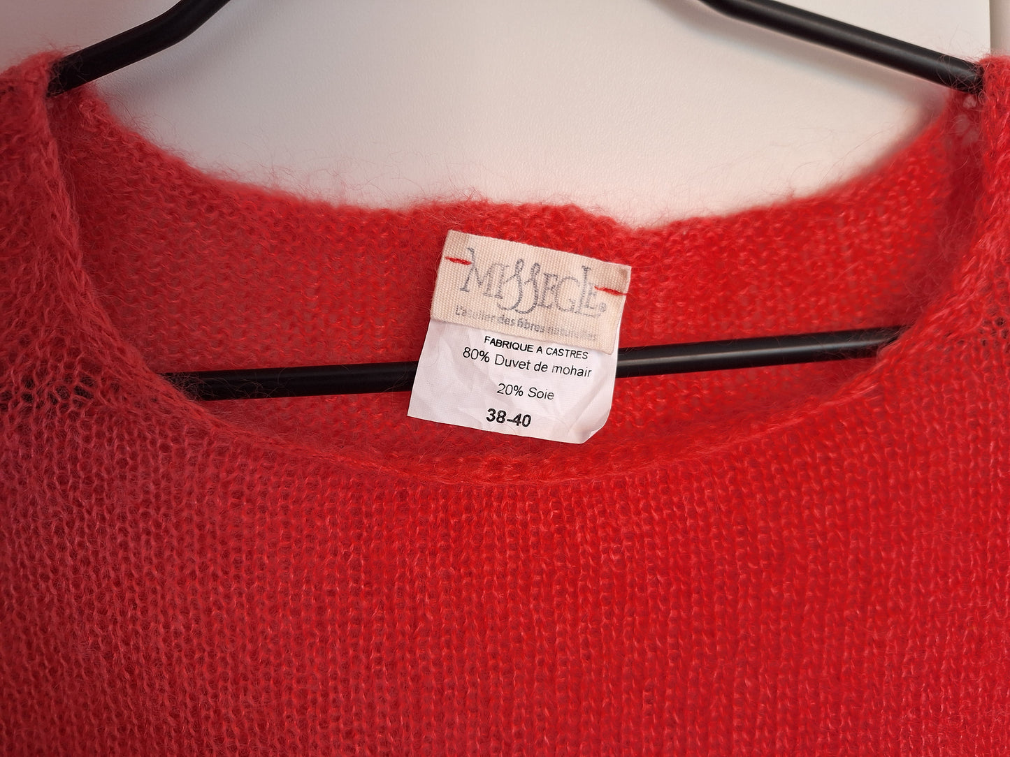 Pull en laine mohair et soie manches 3/4