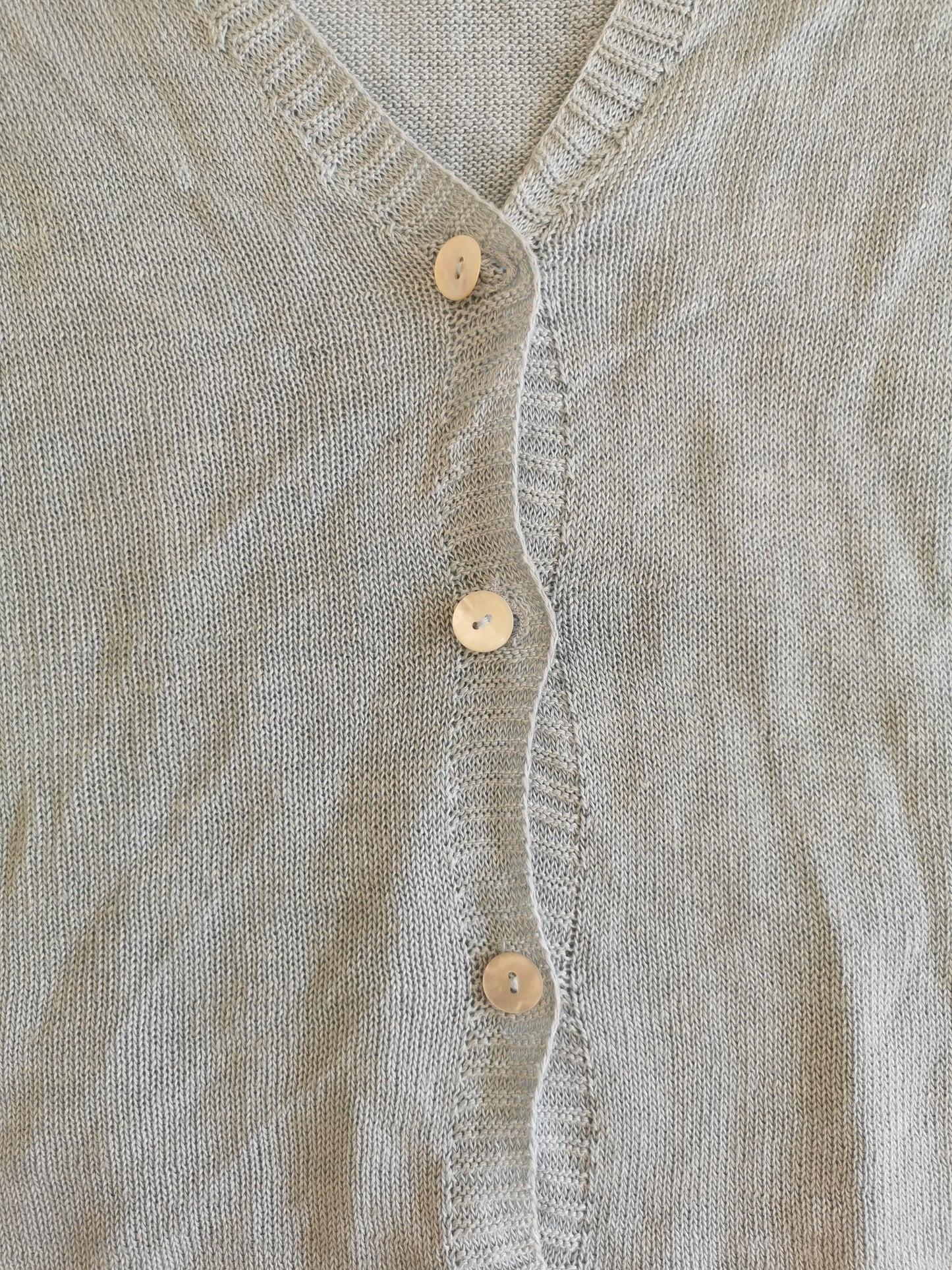 Gilet long en lin bleu clair