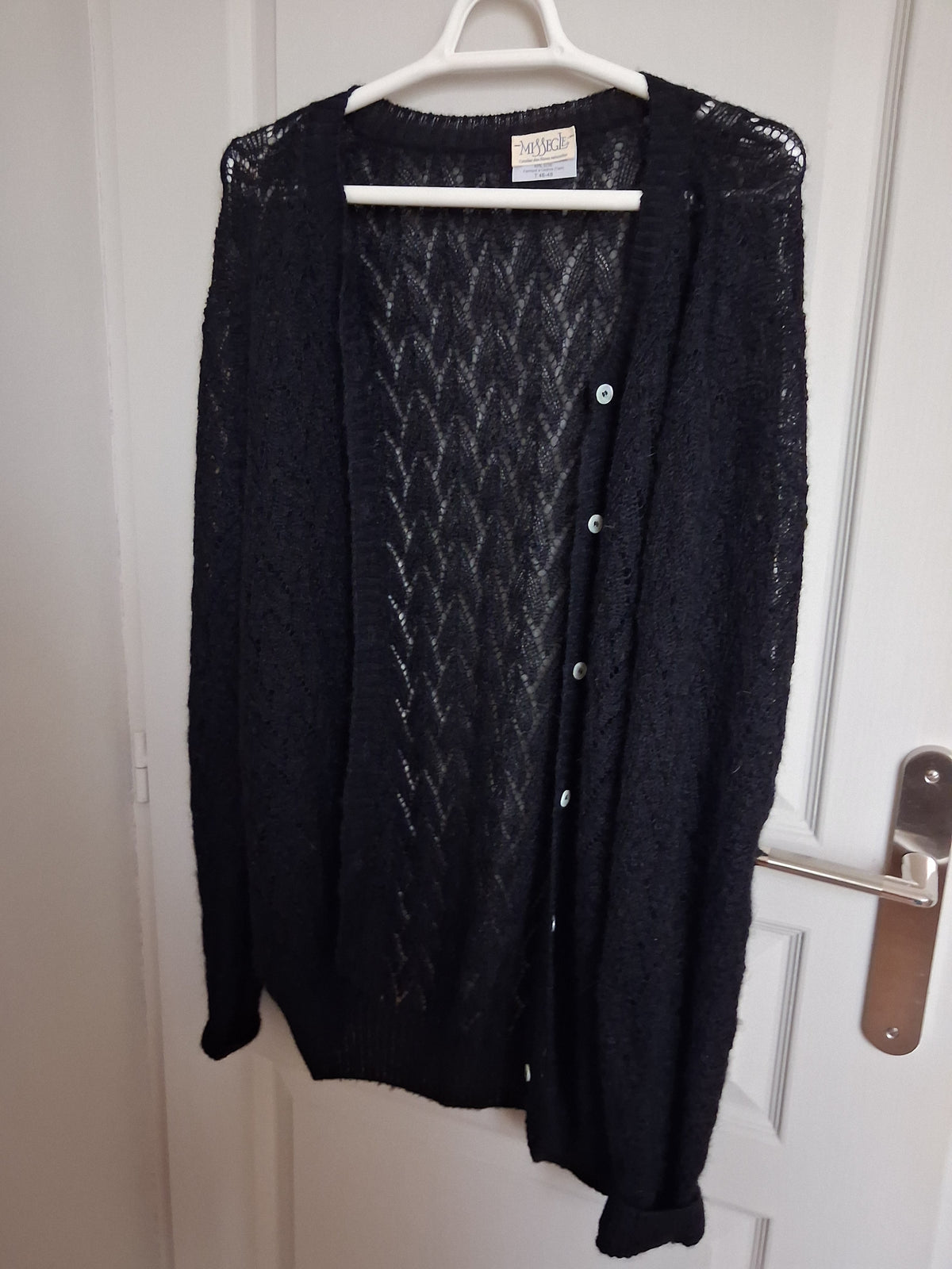 Gilet laine mohair ajouré femme