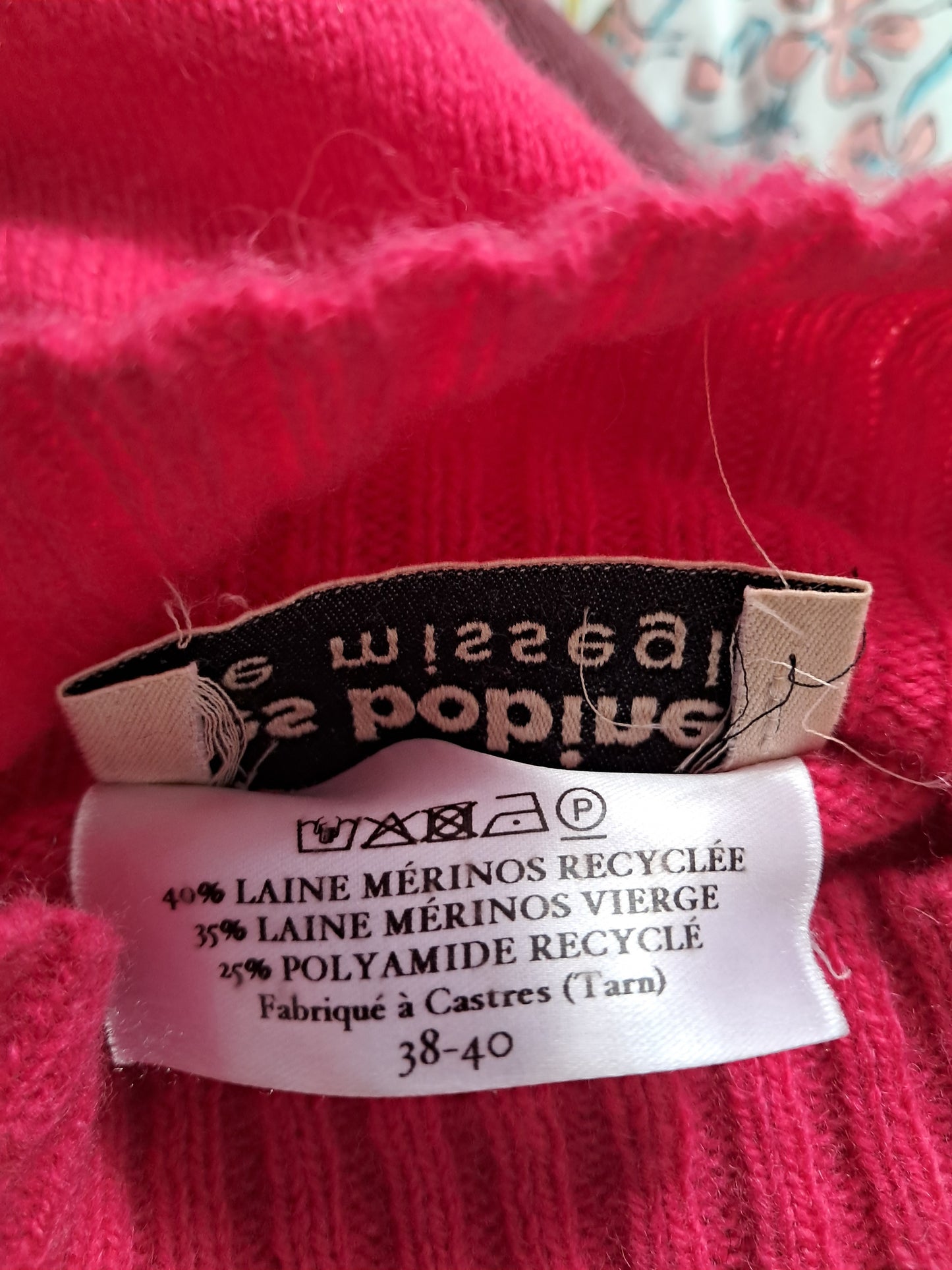 Pull laine recyclée col roulé Alice