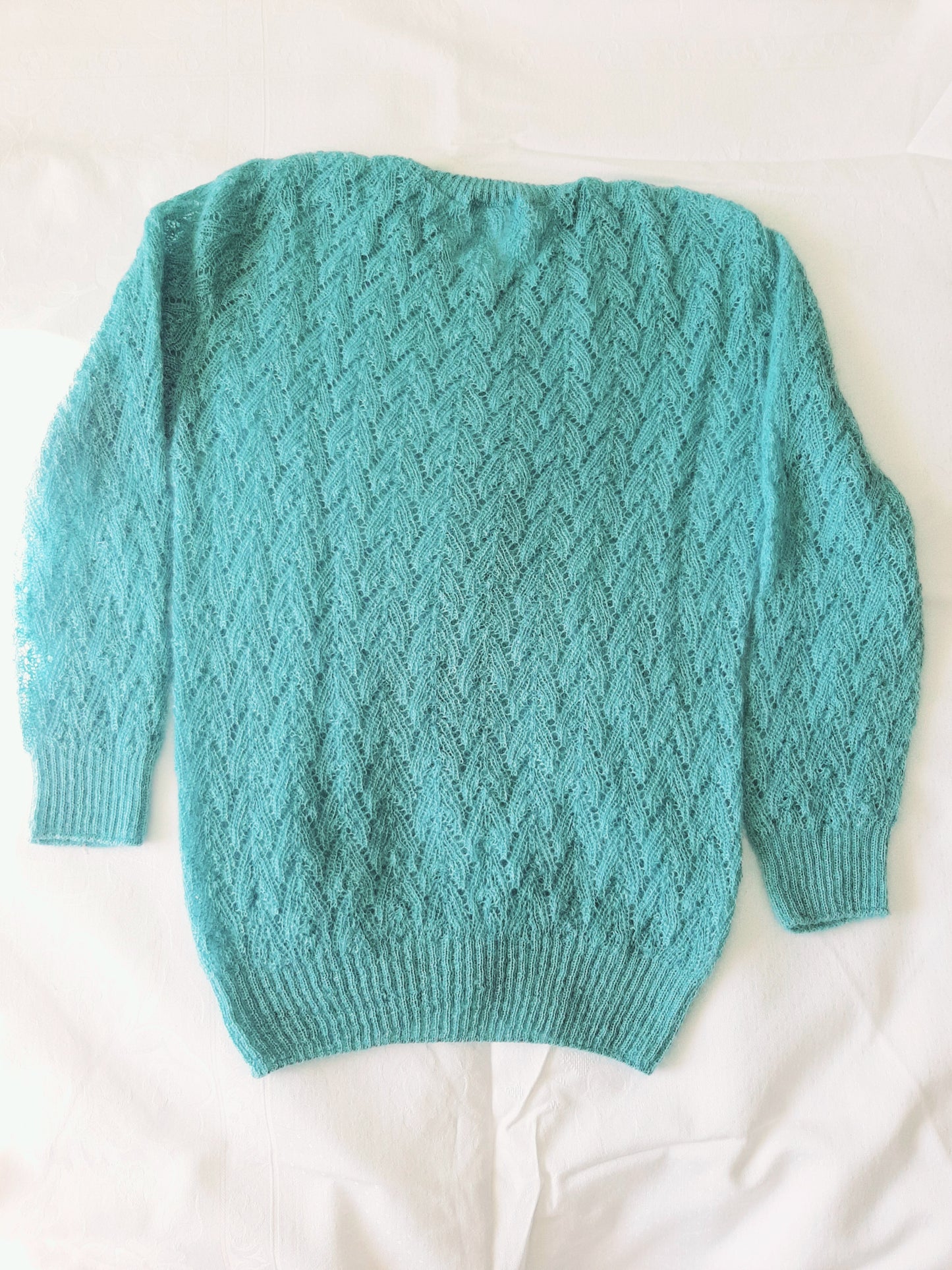 Gilet laine mohair ajouré femme