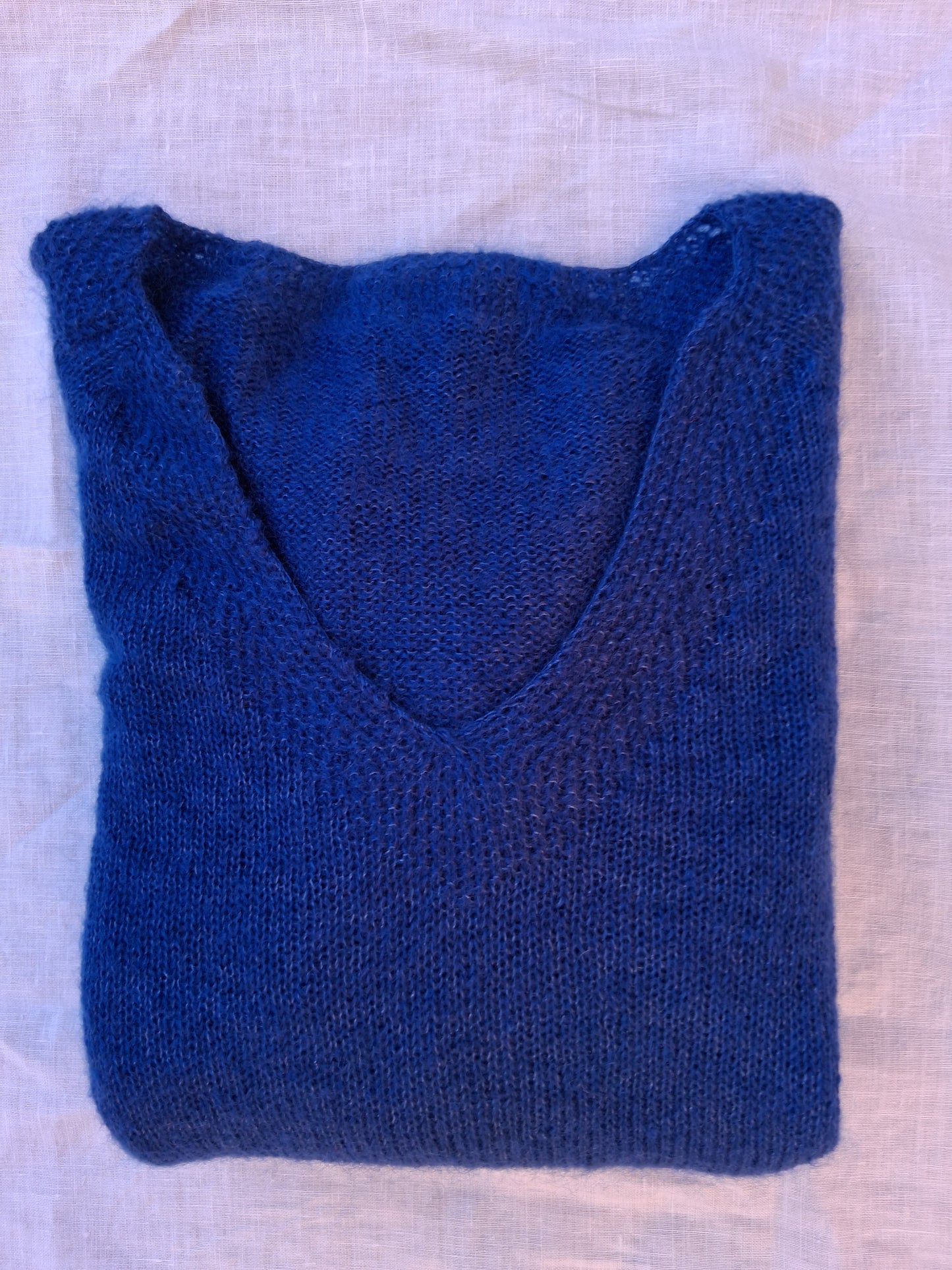 Pull col V Mohair-Soie femme