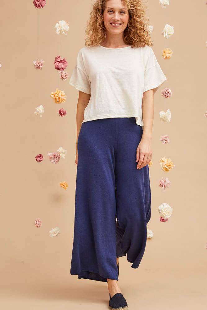 Pantalon ample en lin et coton bio/seacell
