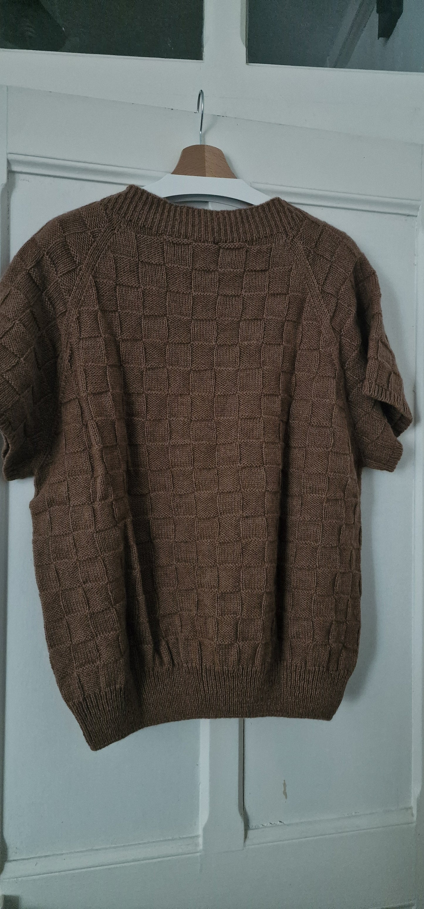 Pull manches courtes duvet de chameau pour femme
