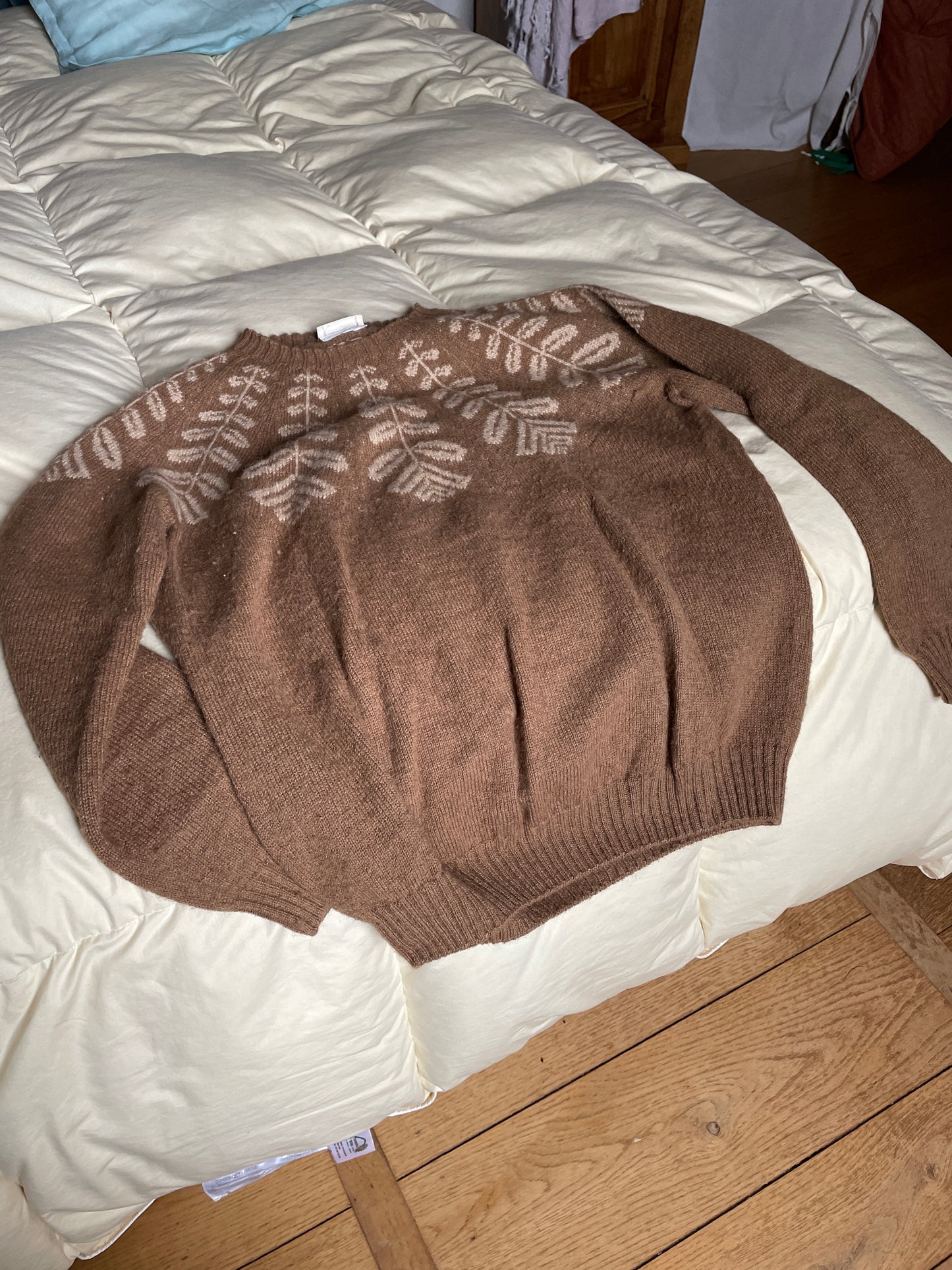 Pull 100% duvet chameau