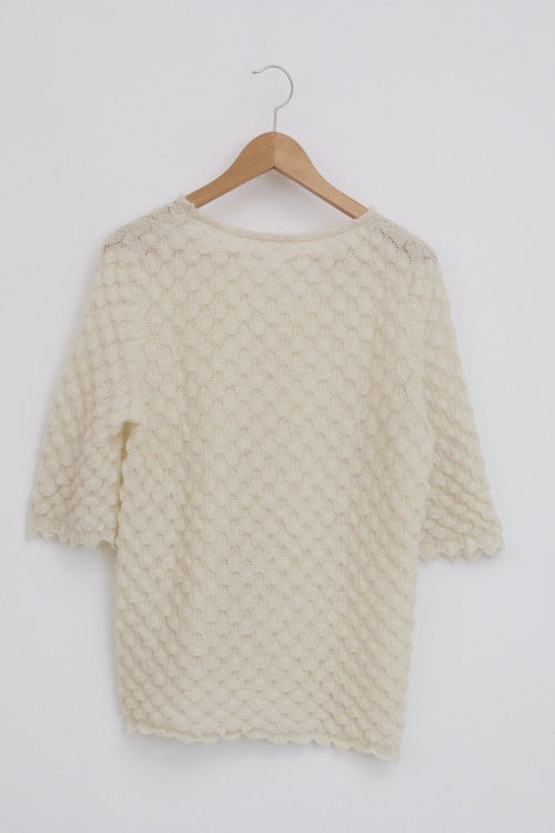 Pull en laine mohair et soie ajouré