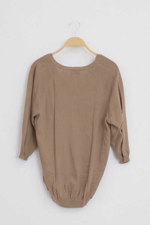 Pull col V manches 3/4 Capuccino