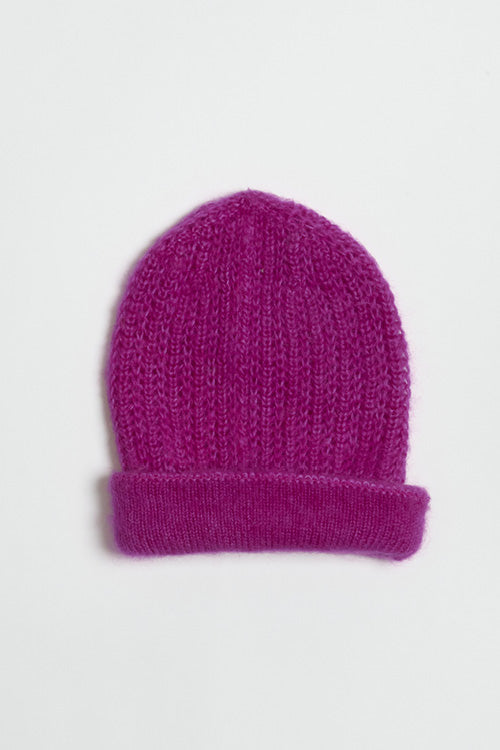 Bonnet laine à revers pour femme