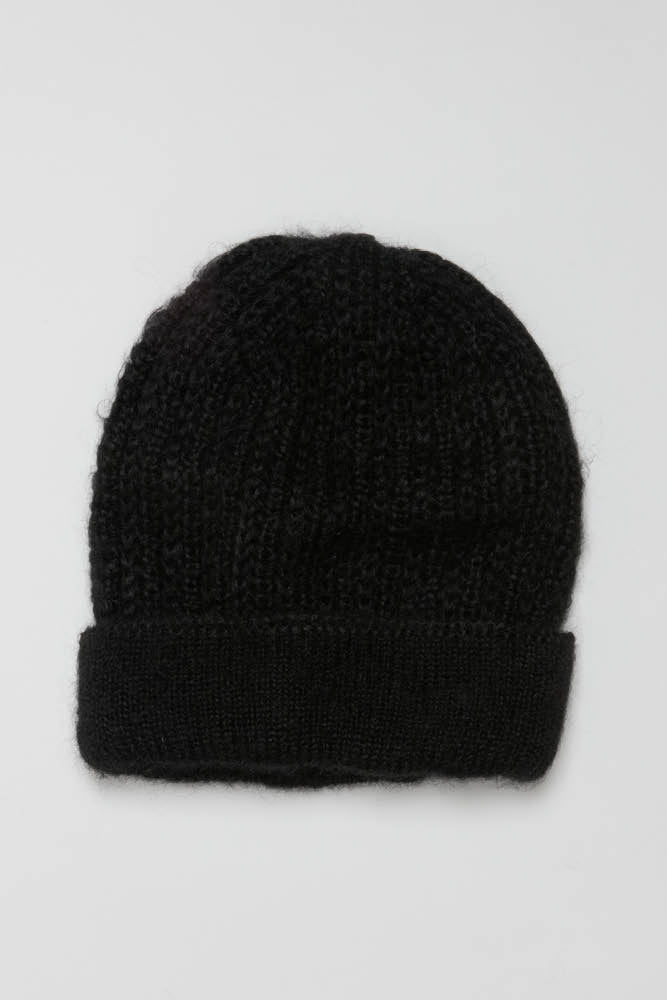 Bonnet laine à revers pour femme