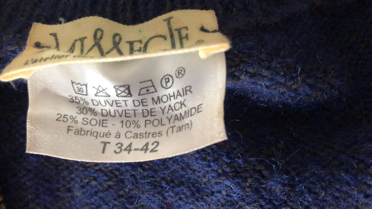 Pull en laine yack col cheminée pour femme