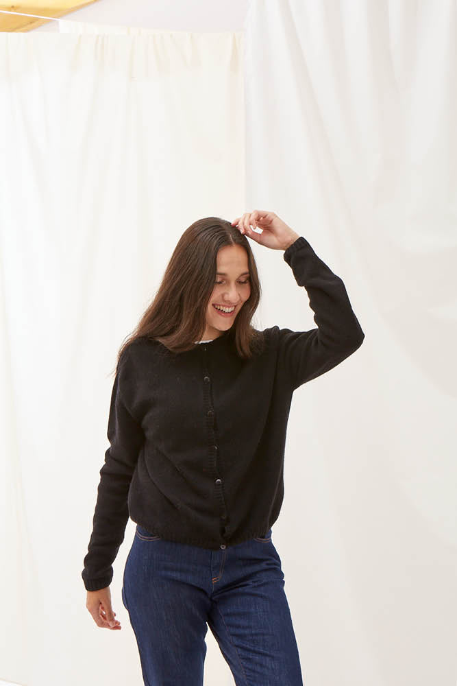 Cardigan en laine recyclée pour femme Rose