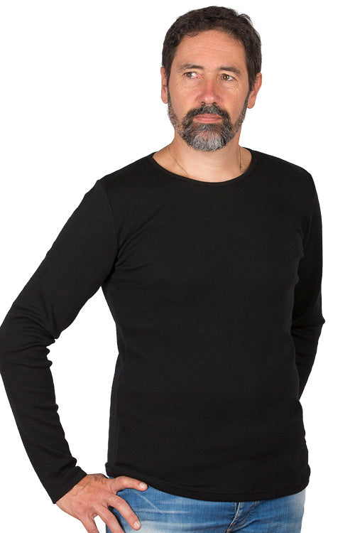 T-shirt laine mérinos manches longues pour homme