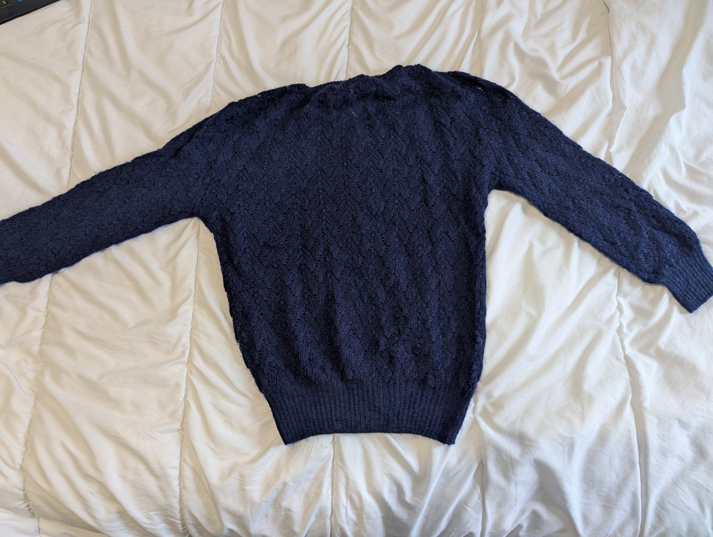 Gilet laine mohair ajouré femme