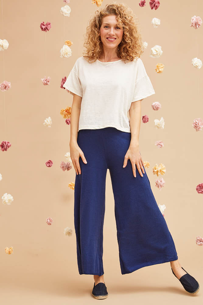 Pantalon ample en lin et coton bio/seacell