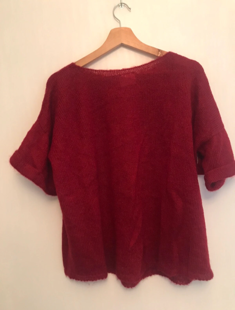Pull mohair soie rouge
