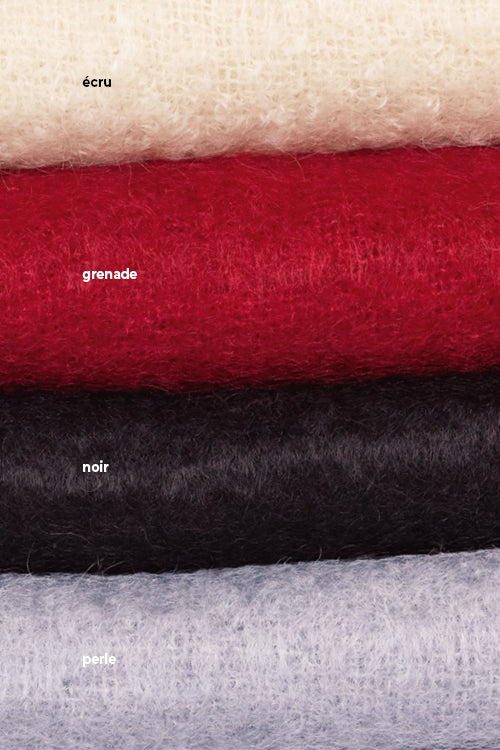 Écharpe laine mohair et soie homme unie