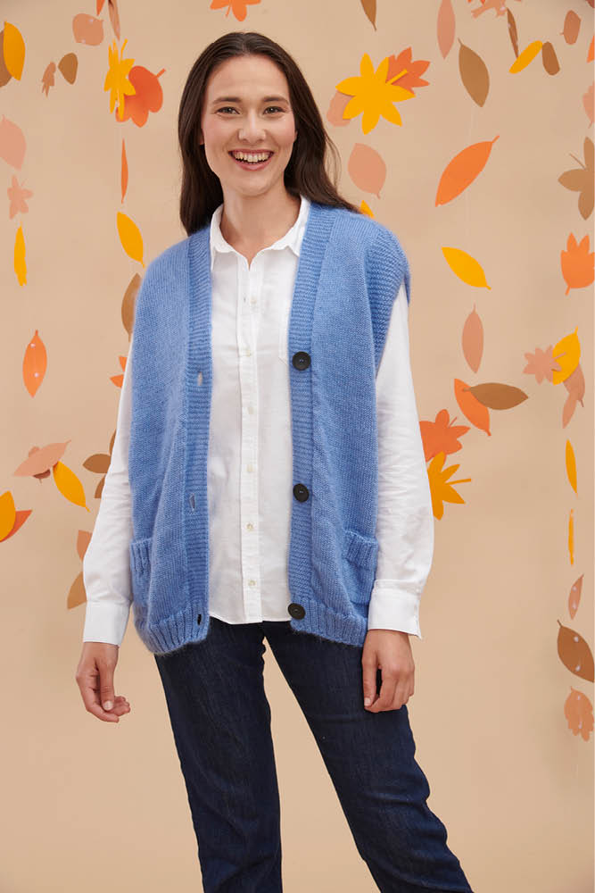Gilet en laine mohair et soie cosy pour femme