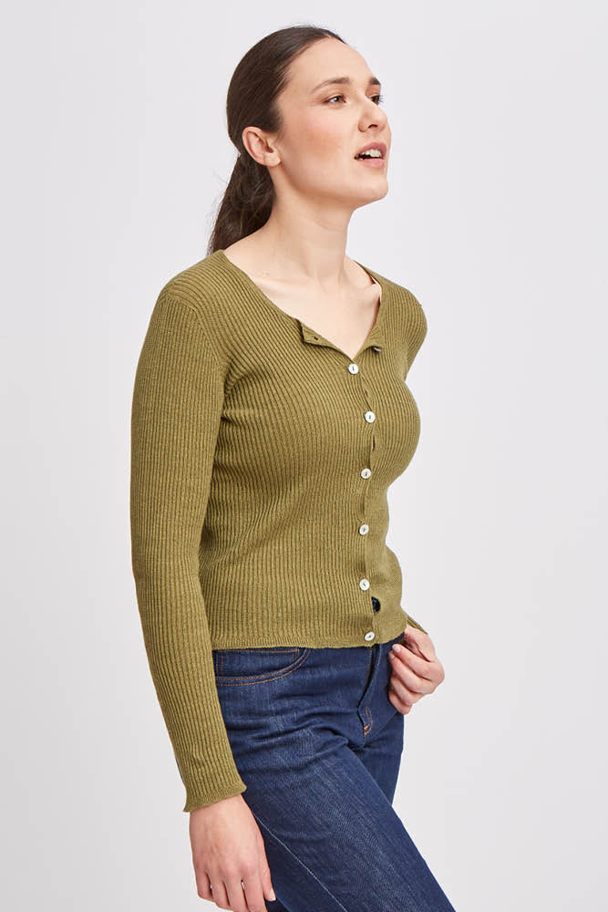 Gilet fin en lin coton bio et seacell