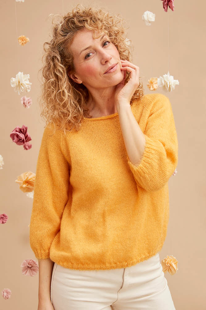 Pull laine ample mohair et soie pour femme