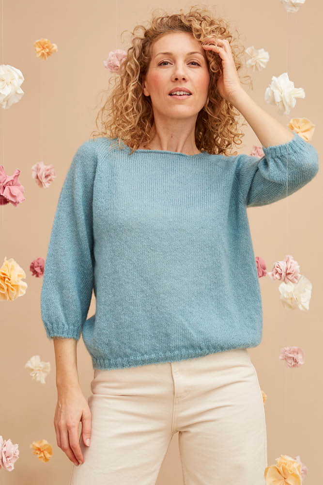 Pull laine ample mohair et soie pour femme