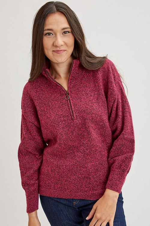 Pull en laine yack col cheminée pour femme