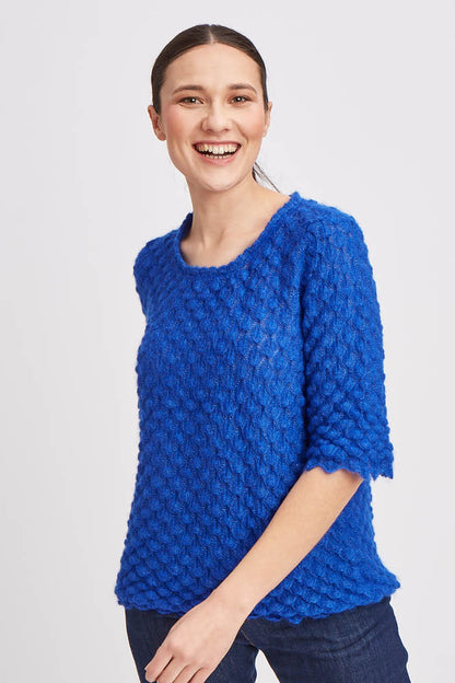 Pull en laine mohair et soie ajouré