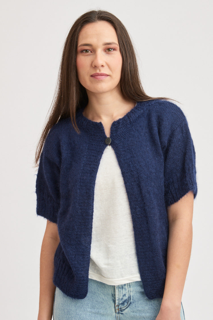 Gilet en laine mohair et soie