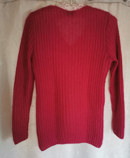 pull framboise mohair et soie