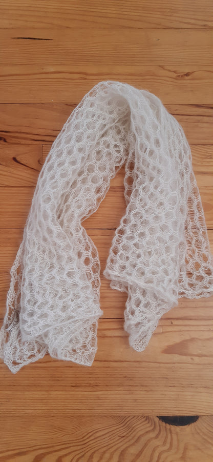 carré mohair et soie écru