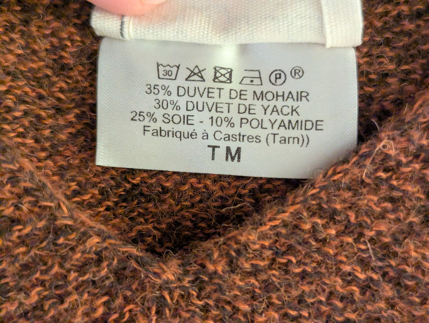Pull en laine yack col V pour homme