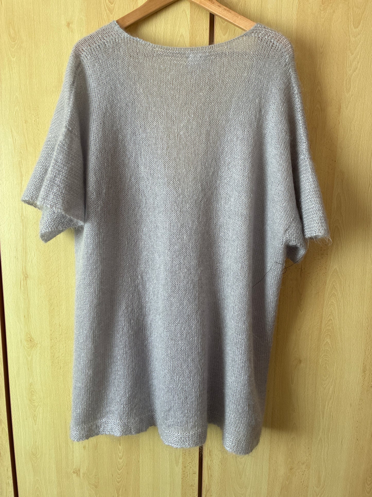 Veste  longue mohair et soie avec poches