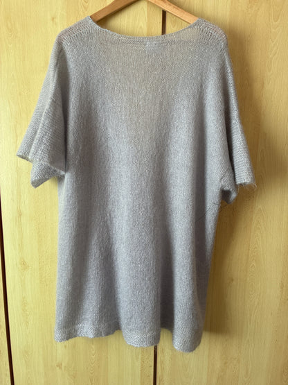 Veste  longue mohair et soie avec poches