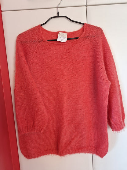Pull en laine mohair et soie manches 3/4