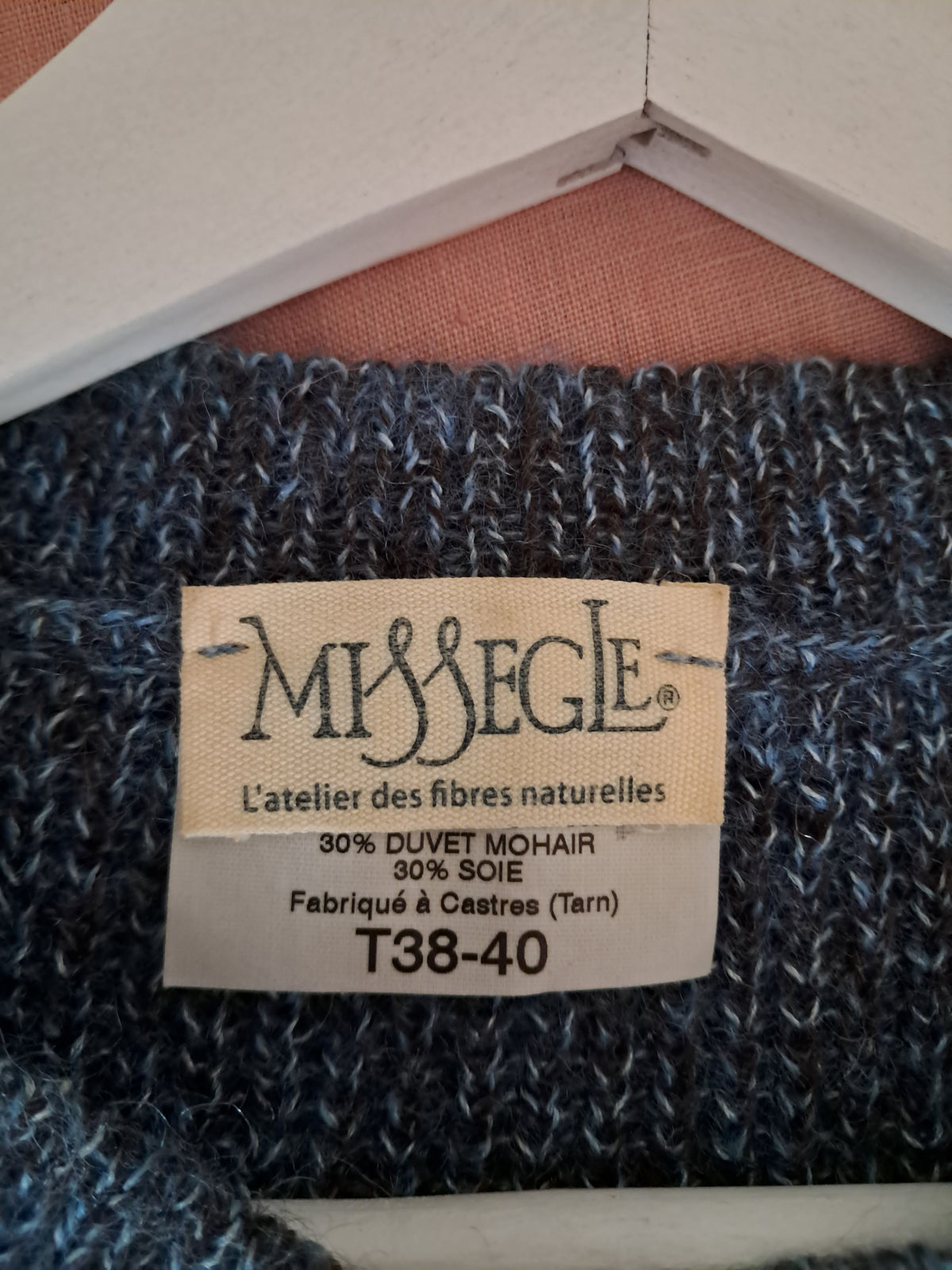 Pull en laine col rond point de sable