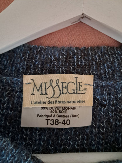 Pull en laine col rond point de sable