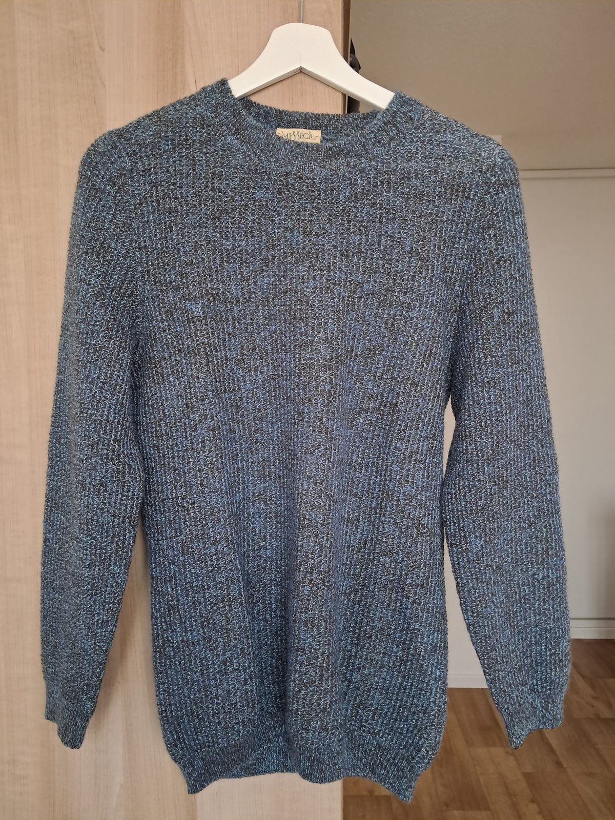 Pull en laine col rond point de sable