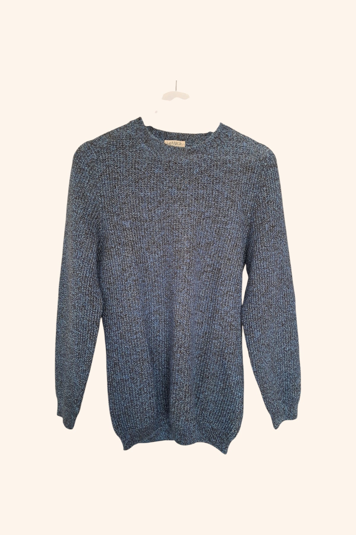 Pull en laine col rond point de sable
