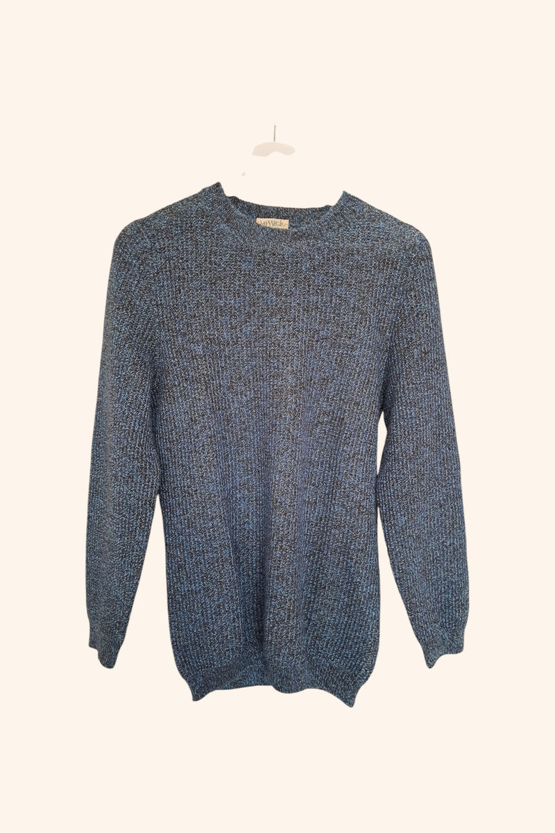 Pull en laine col rond point de sable