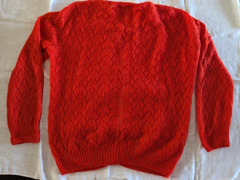 Gilet laine mohair ajouré femme