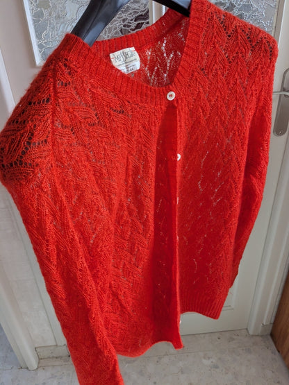 Gilet laine mohair ajouré femme