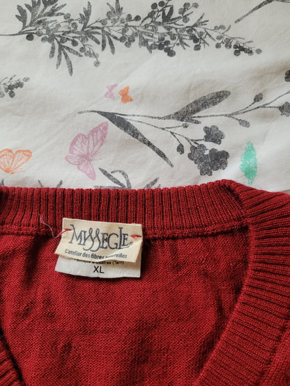 Pull en laine mérinos homme col V