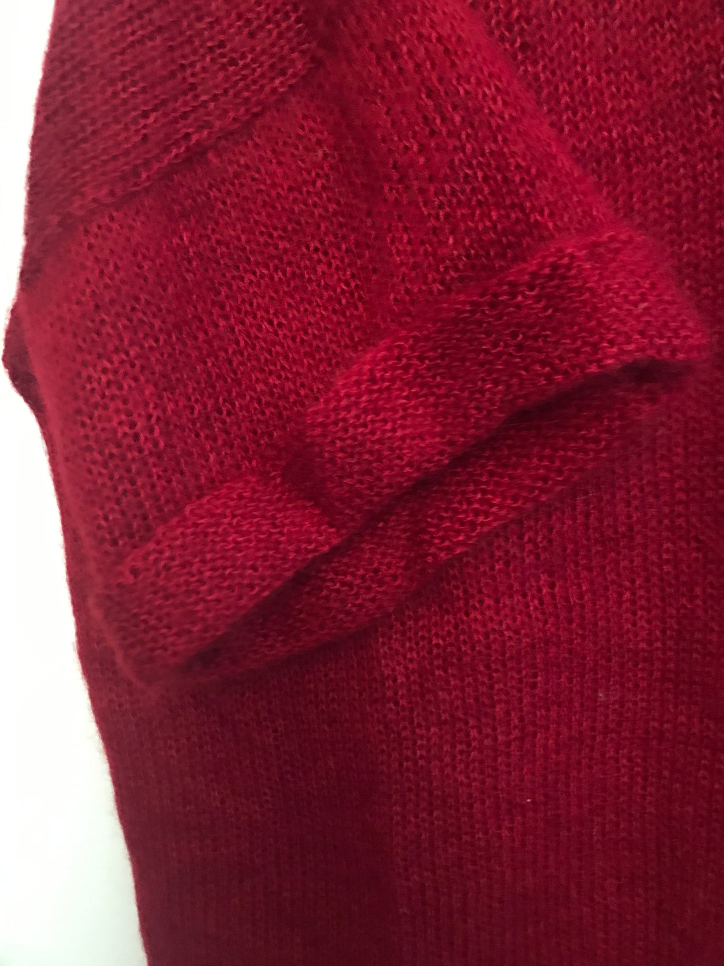 Pull manche courte duvet de mohair rouge