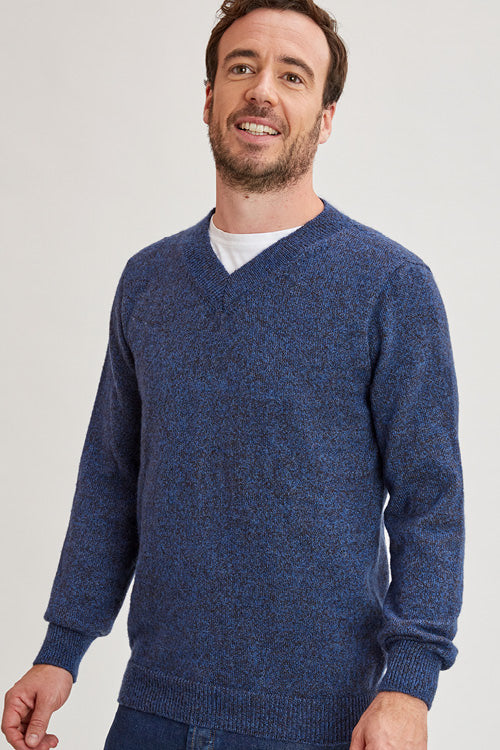 Pull en laine yack col V pour homme