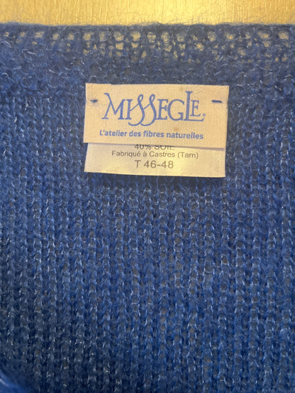 Pull col V femme duvet de mohair et soie