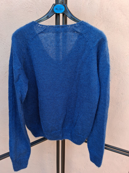 Pull col V Mohair-Soie femme