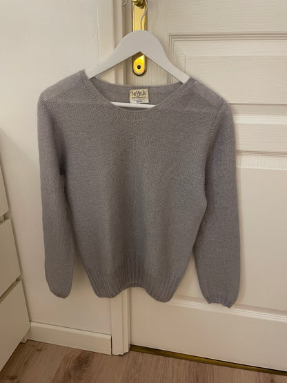 Petit pull mohair femme gris perle