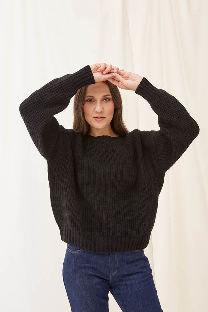 Pull col rond laine recyclée Emilie