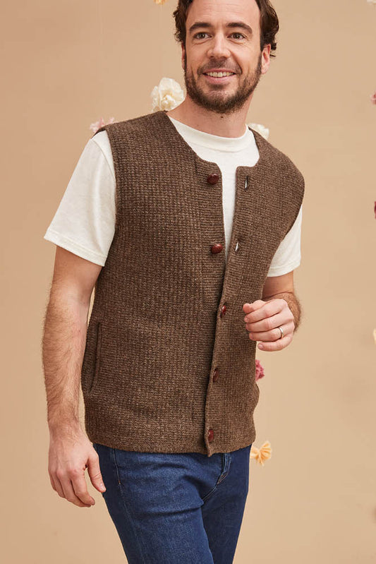 Gilet en laine mérinos d'Arles sans manches pour homme