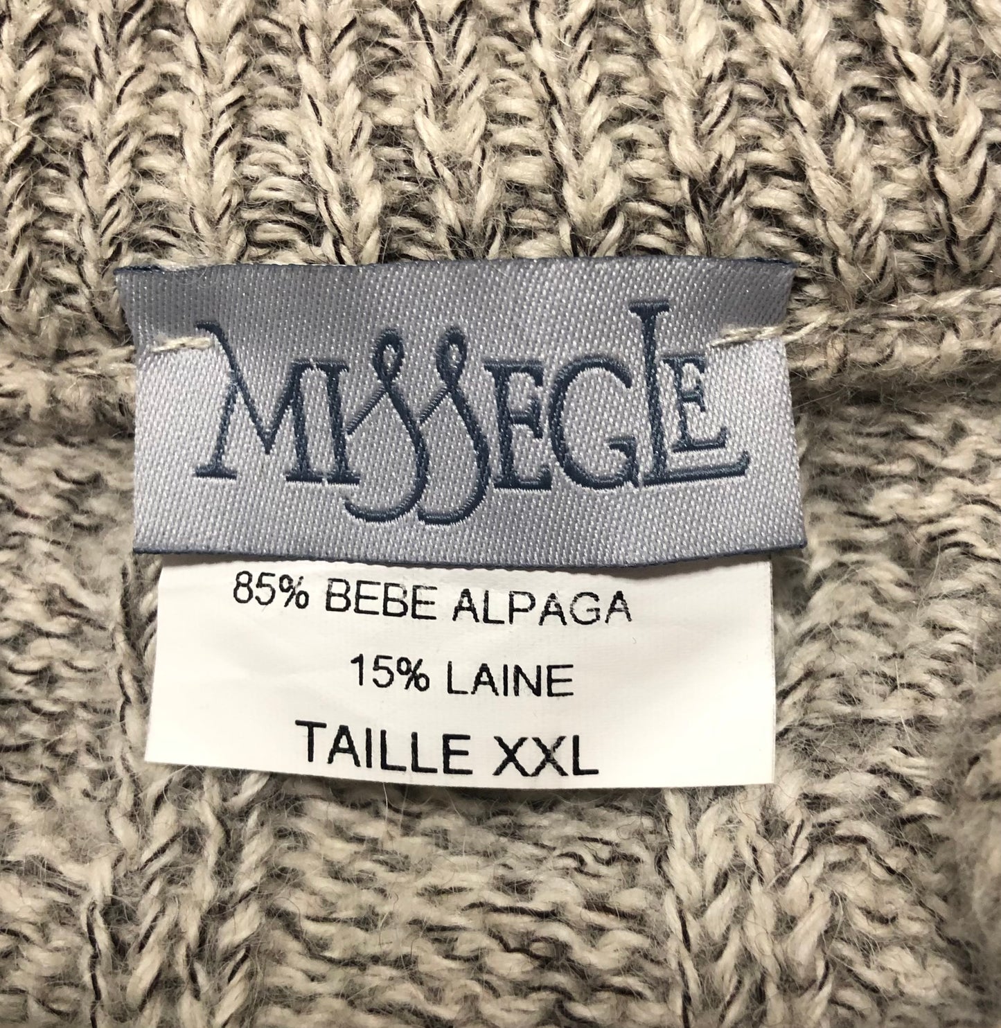 Veste laine à torsades pour homme